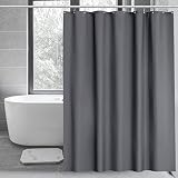 WELTRXE PEVA Shower Curtain Liner with Magnets, Heavy Duty 8G Plastic Shower Curtain with Hooks for