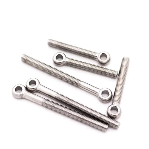 t@Xi[lW 5Pcs M5-M10 304 Stainless Steel Loop Circle Hole Bolt Ring Eye Screw Eyebolt Eyescrew Metric Thread(40mm,M5 5pcs)