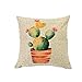 nacnic Funda de cojin Cactus Flor Rosa
