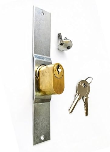 FERPASA® - Cerradura Puerta Ballesta con Bombillo Perfil Europeo – Seguridad Metálica para Puertas Extensibles, Acabado Resistente y Duradero – 149x26 MM.