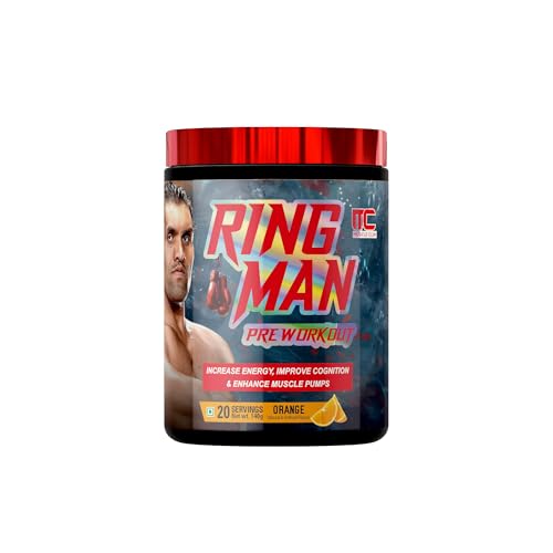 Image of Muscle Club Ring Man Pre Workout Orange Flavour | AMP Powered | By The Great Khali | High Stim Pre workout with 2000mg Beta-Alanine & 200mg Caffeine | Energy & Focus Booster