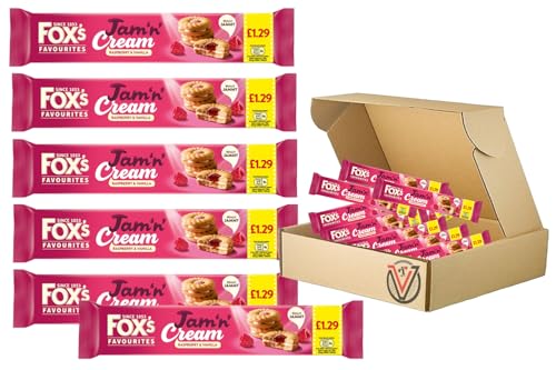 Image of Foxss Favourites Jam 'n' Cream Raspberry & Vanilla Biscuits Pack 6 x 150g