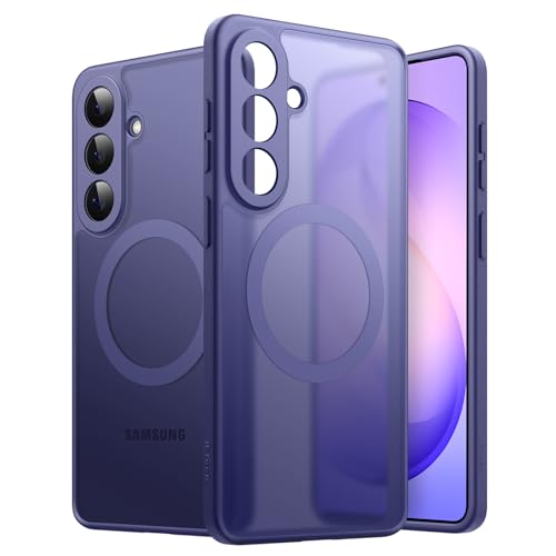Image of JETech Magnetic Cover Case for Samsung Galaxy S26, Compatible with MagSafe, Camera Lens Full Protection, Translucent Matte Back Shockproof Phone Cover (Cobalt Violet)