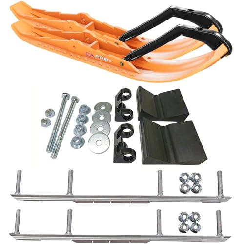 C&A Pro Orange TMX Snowmobile Skis w/ 9