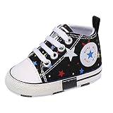 UARO Baby Boys Girls Star High Top Sneaker Soft Anti-Slip Sole Newborn Infant First Walkers Canvas D
