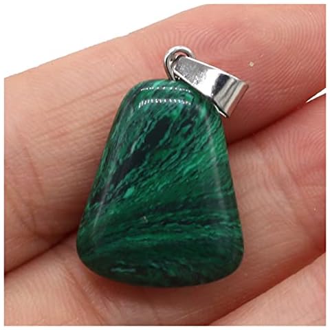 JUNQIAOMY Crystal 2pcs Natural Stone Agates Trapezoid Rose Quartzs/Tiger Eye Charm Pendant for DIY Jewelry Making Necklace Earring Size 18x25mm (Metal color : 9) Cover