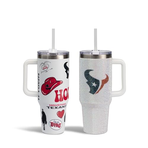 Image of The Memory Company Officially Licensed 2-Pack Game Day Tumblers Team Spirit /Bling, Houston Texans
