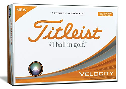 Titleist Velocity Golf Balls, White, Double Digit Play Numbers, Prior Generation (One Dozen)