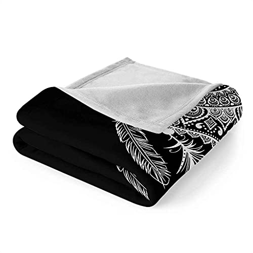 Couverture microfibre douce attrape-rêves blanc, plaid lit et canapé - 7