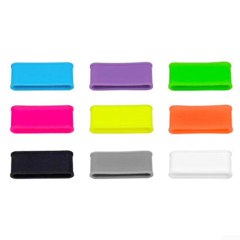 Lot de 9 anneaux de fixation en silicone pour raquette de pickleball, paddle, tennis Multicolore 5 cm