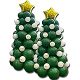 Christmas Tree Balloon Kit, Green Balloons Garland Arch White Balloons Green balloons 93 Pieces Latex Balloons for Xmas/New YearParty Decoration