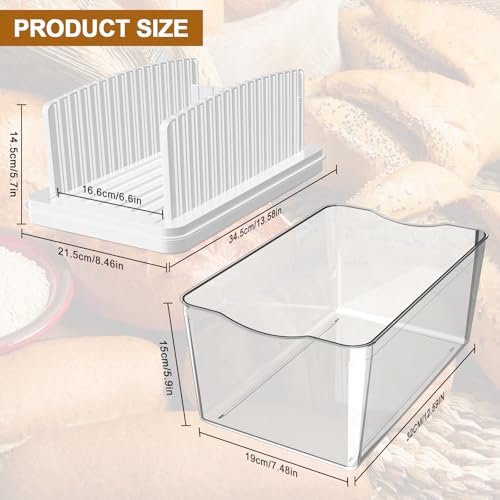 Image of Kiss Core Upgrade Pull Out Bread Slicer for Homemade Bread with Bread Box | Foldable Bread Slicing Guide Removable Cutting Board Slice Evenly Bread cutter slicer Suitable for Bread Making Supplies