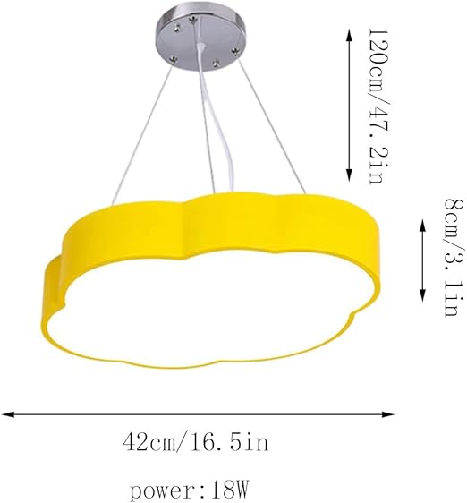 CHUNGYANG Creatieve Kroonluchter In Wolkvorm Iron Art Lampenkap Hanglampen LED-plafond En Hangende Draad Dual-purpose Lamp persoonlijkheid Cartoon Hanglamp Armatuur Koud Wit 6000K voor Kleuterschool, photo 3