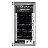 EMILYSTORES Eyelash Extensions Individual Loose Signature Mink Eyelash B Curl Thickness 0.20mm Length 8mm 9mm 10mm 12mm 14mm Silk Lashes Assort Mixed In One Tray