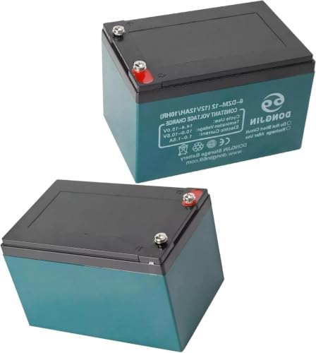 2 Pack 12V 12Ah 6-DZM-12 6-DZF-12 AGM Sealed Lead Acid Rechargeable Battery Set SLA Replacement with Nut & Bolt Terminal for 24V Systems ATV Go Kart Motorcycle Utility Equipment