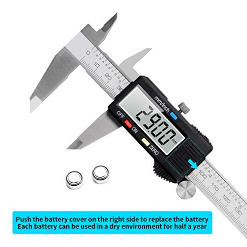 Image of Waterproof Digital Vernier Caliper - Stainless Steel Electronic Measuring Tool (0-150mm / 0-6 Inch) with LCD Display, Inch /MM Conversion (150mm digital caliper)