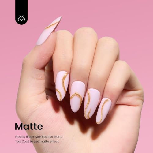 Image of Beetles Barely Pink Gel Polish, 15ML Soak-Off UV Light Pink Gel Nail Polish, Requires UV /LED Nail Lamp, DIY Salon-Style Manicure for Daily, French Tips, Wedding & Date Nails