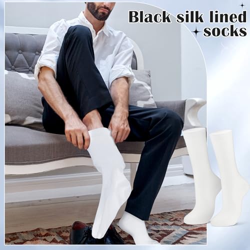 Image of 4 Pairs Silk Liner Socks Ultra-lightweight Hiking Liners Calf Sweat Absorption Socks for Adult