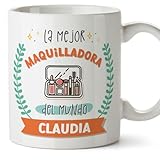 MUGFFINS Tazas Personalizadas para MAQUILLADORA mujer - En Español - Mejor del mundo - Con dibujo - 11 oz / 330 ml - Regalo Personalizable original y divertido
