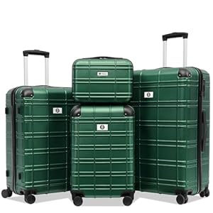 Luggage Sets 4 Piece, ABS PC Lightw...