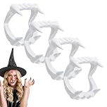 dinghaole 4 Pcs Vampire Teeth, Realistic Plastic Fake Teeth for Halloween, Cosplay Fangs for Dracula/Werewolf, Vampire Fangs Resin Fake teeth for Trick or Treat Halloween Cosplay Party Props