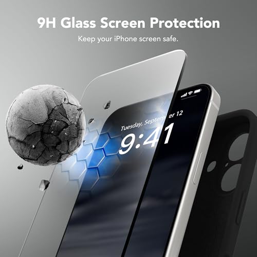 Image of Magnetic for iPhone 17 Case, Compatible with MagSafe, [Full Camera Protection][Screen Protector] Silicone Shockproof Protective Phone Case for iPhone 17 6.3 inch, Black