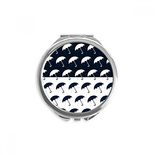 Miroir portable pluie noir blanc pour corriger le maquillage rapidement sans encombrement