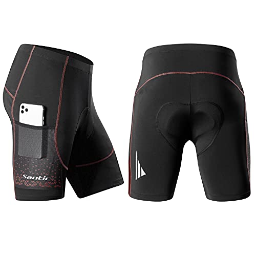Santic Men's Cycling Shorts Padded Bike Riding Tights Men Bicycle Pants Padded Breathable with Pocket - Thumbnail 2