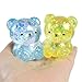 Glitter Bear Stress Ball – Slow Rise Stress Relief Fidget for Adults, Soft Flexible Sensory Tool with Random Colors, 5.5cm (Random 1 Pack)