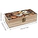 DGOGNFDNG Enchanting Fox And Owl Wooden Storage Box 7.9×3.9×2.3 Inch with Hinged Lid - Vintage Natural Wood Keepsake Trinket Storage Organizer Gift Box for Crafts Art Hobbies And Home Decoration Gift