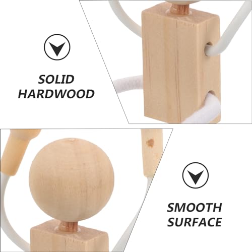 Didiseaon 4Pcs Wood Marionette DIY Toys Unfinished Plain Peg Mannequin Puppet Movable Robot Peg Craft Supplies for Halloween Party Kids Toddler Doll Japanese Decor - Thumbnail 6