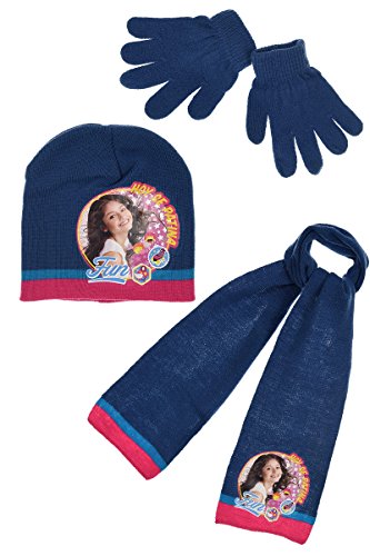 Disney Soy Luna HQ4285 Set 3 Pezzi, Coordinati Invernali, Cappello, Sciarpa, Guanti, Bambina, Multicolore (54, Blu)