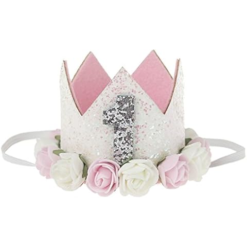 Hocaies Lovely Flower Crown Elastic Girls Headbands Baby Girl Pearl Crown Headband Baby Jewellery (04) Cover