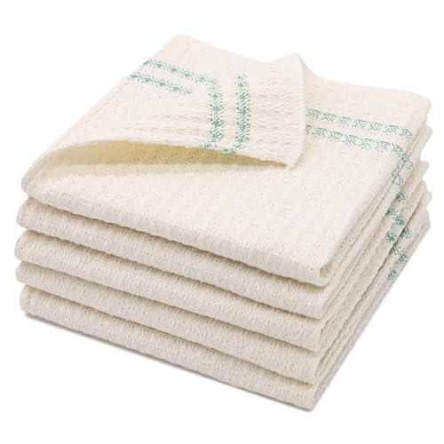 ZOLLNER 5er Set Scheuertücher 100% Baumwolle, 35x40 cm, Beige