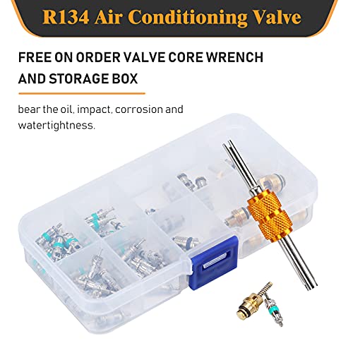 56 Pieces Valve Air Conditioning Valve Core R12 R134A Automotive A/C Valve Stem Cores Brass Valve Cores Refrigeration Tire Valve Stem Cores For Car Auto Vehicle And More #TOP5