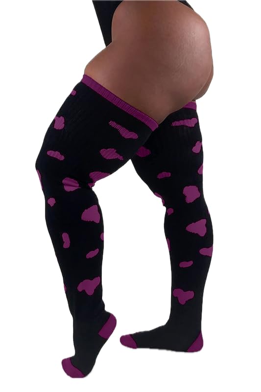 Image of Thunda Thighs Plus Size Thigh High Socks, Over the Knee High Boot Stockings Leg Warmers, Extra Long & Thick Socks