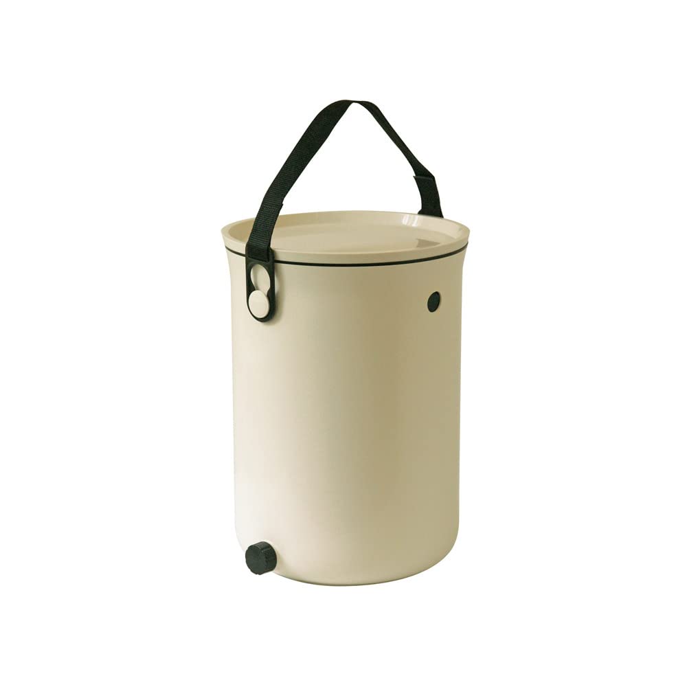 EM Bokashi Eimer Organko 2 weiß, 9,6 Liter, Kleiner Design-Bokashi Eimer für die Küchen-Arbeitsfläche zum täglichen Befüllen mit organischen Abfällen