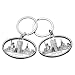 2x Oval New York Landmarks Metal Keychain NY Souvenir Gift Key Ring - Pack of 2