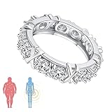 ABHAG Magnetic Zircon Shaping Cross Full Moissanite Diamond Ring，Magnetic Zircon Shaping Ring 925 Sterling Silver X Criss Cross Ring Threanic Triple-Spin Ring Engagement Rings Jewelry Teen Girls (Silver-10)