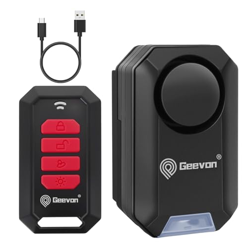 Geevon Bike Alarms for Ebikes, Wireless Bike Alarm with Remote,