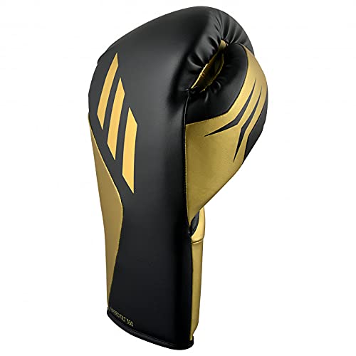Adidas Tilt 350 Pro With Lace Closure - With New Tilt Technology - For Men, Women, Unisex - Sustainable Vegan Leather Boxing. Kickboxing, Mma Training Gloves - (Met Black/Gold, 14Oz) #TOP4