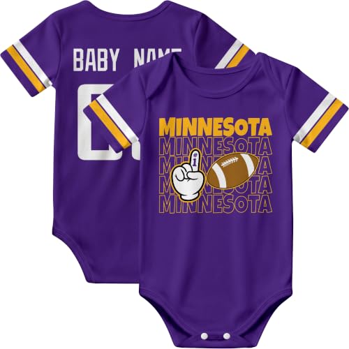 Image of KREDE Baby Clothes Custom Name Bodysuit for Baby Boy Gifts | Short Sleeves Bodysuit with Custom Number Name
