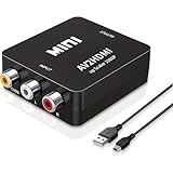 BJardinier RCA to HDMI Converter,AV to HDMI Adapter,1080P Mini RCA Composite CVBS Video Audio Converter Adapter for PAL/NTSC for Wii / PS2/ PS3/TV/PC/STB/Xbox VHS/VCR/Blue-Ray DVD Players