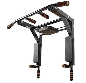 Bodyfit Wall Mount dips Station (3 in 1), Pull up bar, Wall Mount bar, Home Gym Set Strength Training equipments, Height Increasing equipments for Men,Women n Kids.