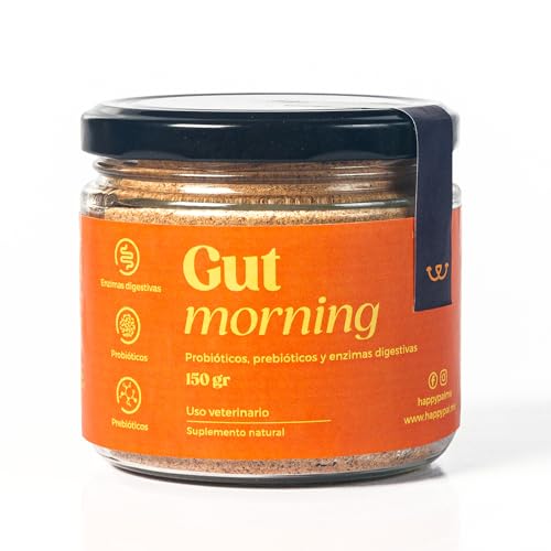 Alimento Para Perro, Pet Products Happy Pal Gut Morning I Prebióticos y Probioticos para Mascota. Suplemento para Perros y Gatos. Complemento para Croquetas o Dieta Barf. Sabor Res. 150 gr