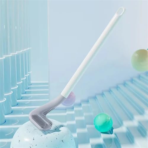 Brosse de toilette murale blanche avec support suspendu sans angle mort - 4