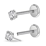 PunkTracker 16g/18g/20g Threadless Piercing Jewelry for Tragus Nose Helix Conch Medusa Lip Labret -