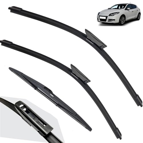 Limpiaparabrisas de vehículos Juego de escobillas limpiaparabrisas delanteras y traseras for Renault Megane 3 Hatchback Coupe 2016 2015 2014 2013 2012 2011 2010 2009 2008 Limpiaparabrisas para todo cl