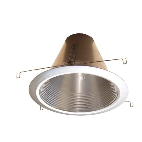 Joint Bright Lighting 6" Satin Nickel Self Flange Air-Shut Baffle Trim for Line Voltage Recessed Light Cover