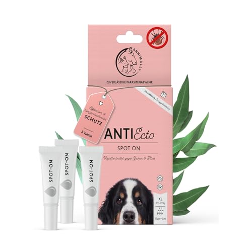 Annimally Floh- und Zeckenschutz Spot ON für Hunde - Effektives Zeckenmittel für Hunde, 3 Monate Langzeitschutz Flohmittel & Zeckenschutz - (30-50kg)